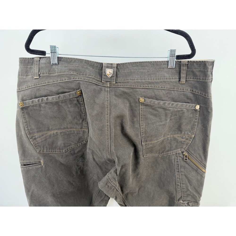 KUHL The Law‎ Mens 42x36 Brown Heavyweight Canvas Work Pants 5117 Vintage Patina - Picture 3 of 9